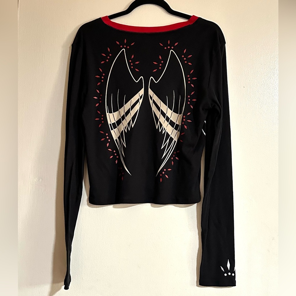 Hazbin Hotel Lute Graphic Girls Long Sleeve Crop Top XXL - Picture 4 of 6